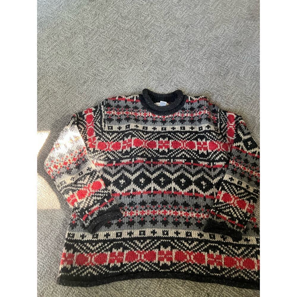 Claudia D. wool patterned‎ sweater womens XL